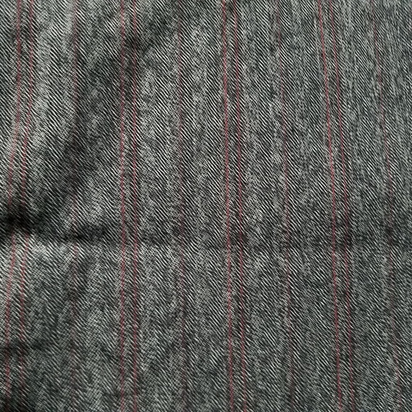 Wool Blend  Pants, Gray With Maroon Stripes - Picture 6 of 8